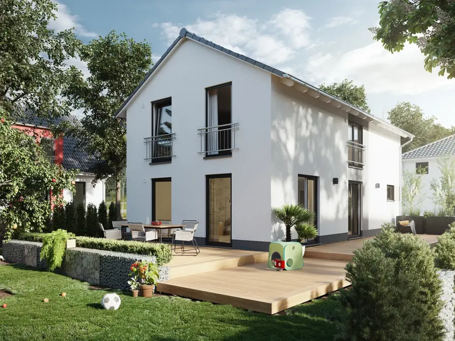 Das Aura 125 in Variante Elegance mit Sicht in den Garten